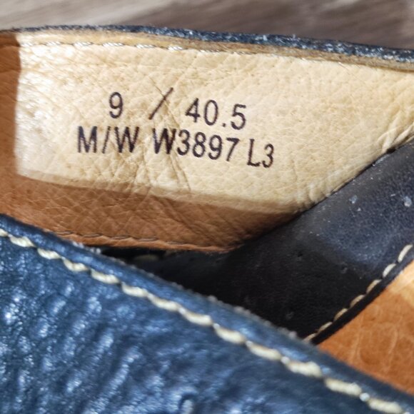 Born Leather Sandals Size 9 Slip On Block Heeled Comfort Dressy Slides Shoes - Picture 9 of 15